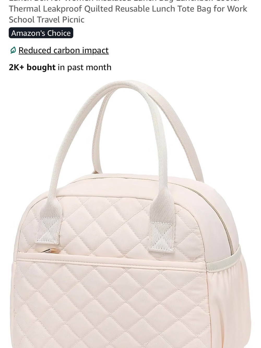 Quilted Cream Women's Tote Bag by